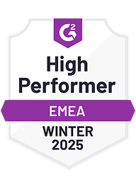 3 Fall 2024 G2 badges awarded to Sprout Social and one Winter 2024 badge for High Performer EMEA